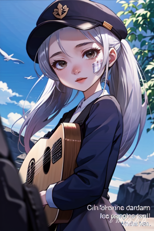 Anime Girl, Guitar, Policewoman, Amazon, TikTok, Vivid and Lifelike, Real, Stable Diffusion