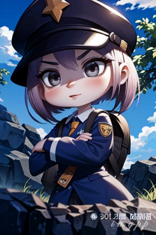 Anime Girl，cartoon version ，policewoman，Amazon，tiktok，Vivid and lifelike,real,stable diffusion