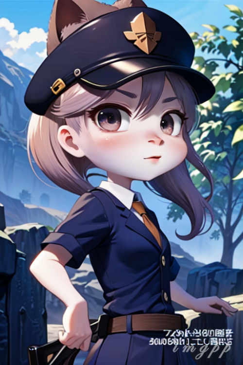 Anime Girl, Cartoon version, Policewoman, Amazon, TikTok, Vivid and lifelike, real, stable diffusion